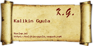 Kalikin Gyula névjegykártya