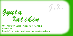 gyula kalikin business card